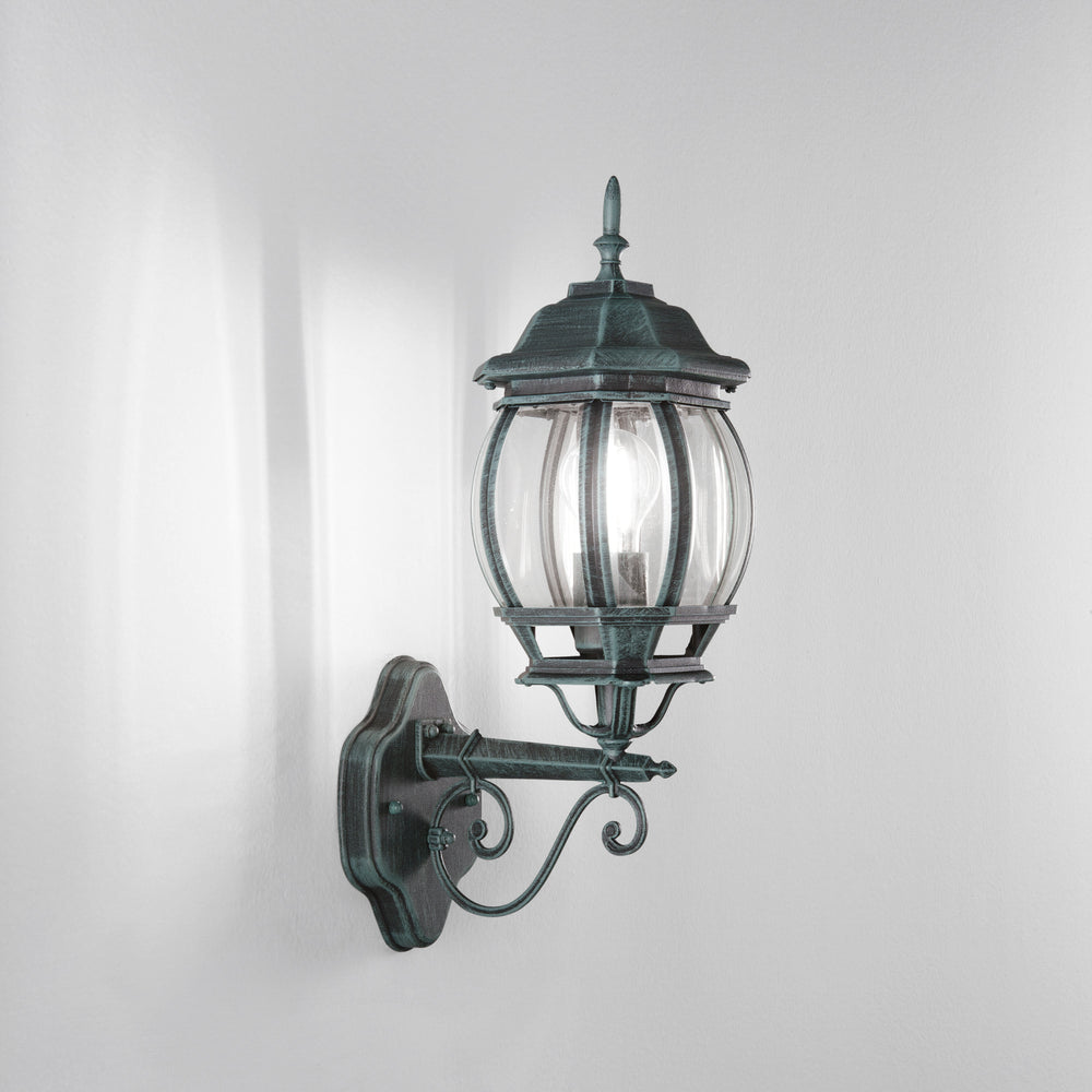 APPLIQUE UP SANTIAGO NERA/VERDE 1XE27 IP44 15,5X25X46CM