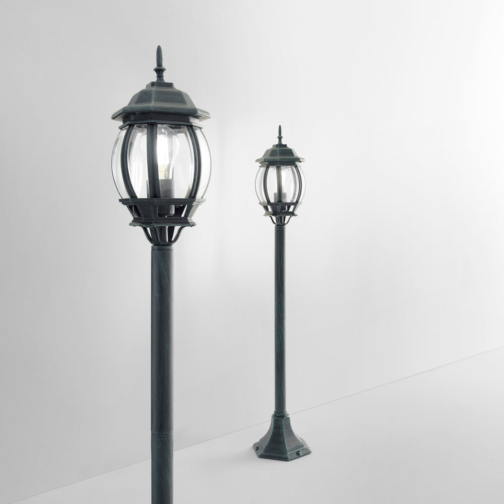 PALETTO SANTIAGO NERO/VERDE 1XE27 IP44 21X110,3CM