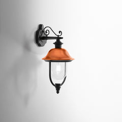 APPLIQUE DOWN VENEZIA NERA/RAME 1XE27 IP44 25X29X52,5CM