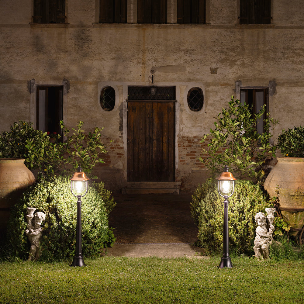 PALETTO VENEZIA NERO/RAME 1XE27 IP44 25X118CM