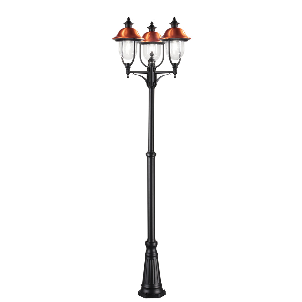 PALO VENEZIA NERO/RAME 3XE27 IP44 65X230CM