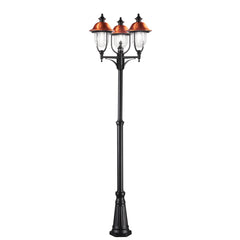 PALO VENEZIA NERO/RAME 3XE27 IP44 65X230CM