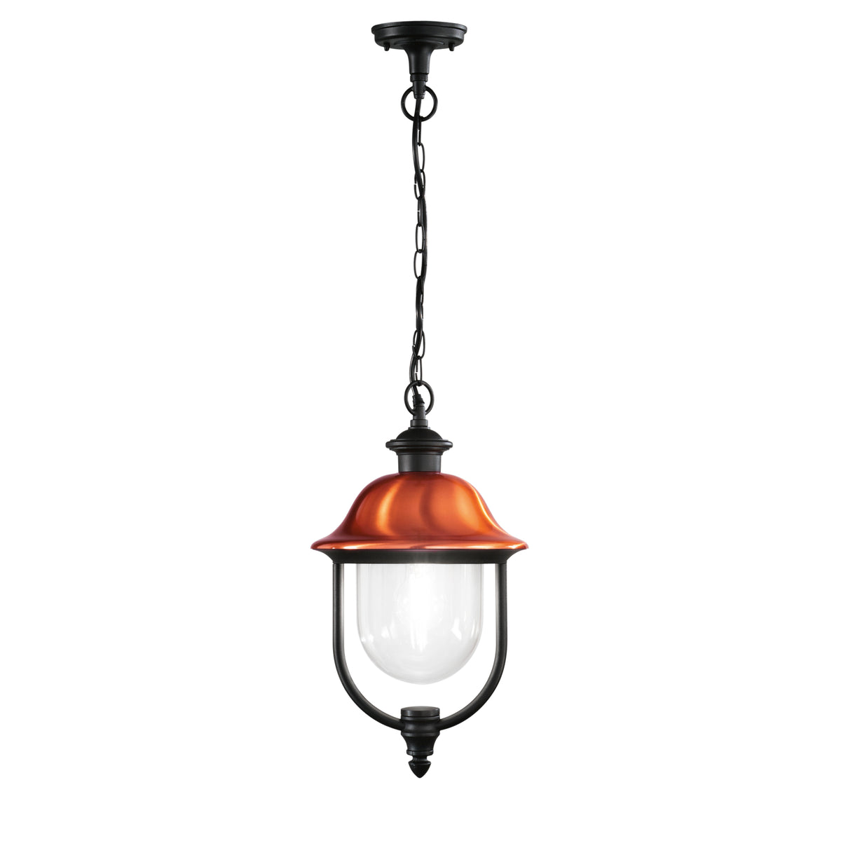 SOSPENSIONE VENEZIA NERA/RAME 1XE27 IP44 25X110CM