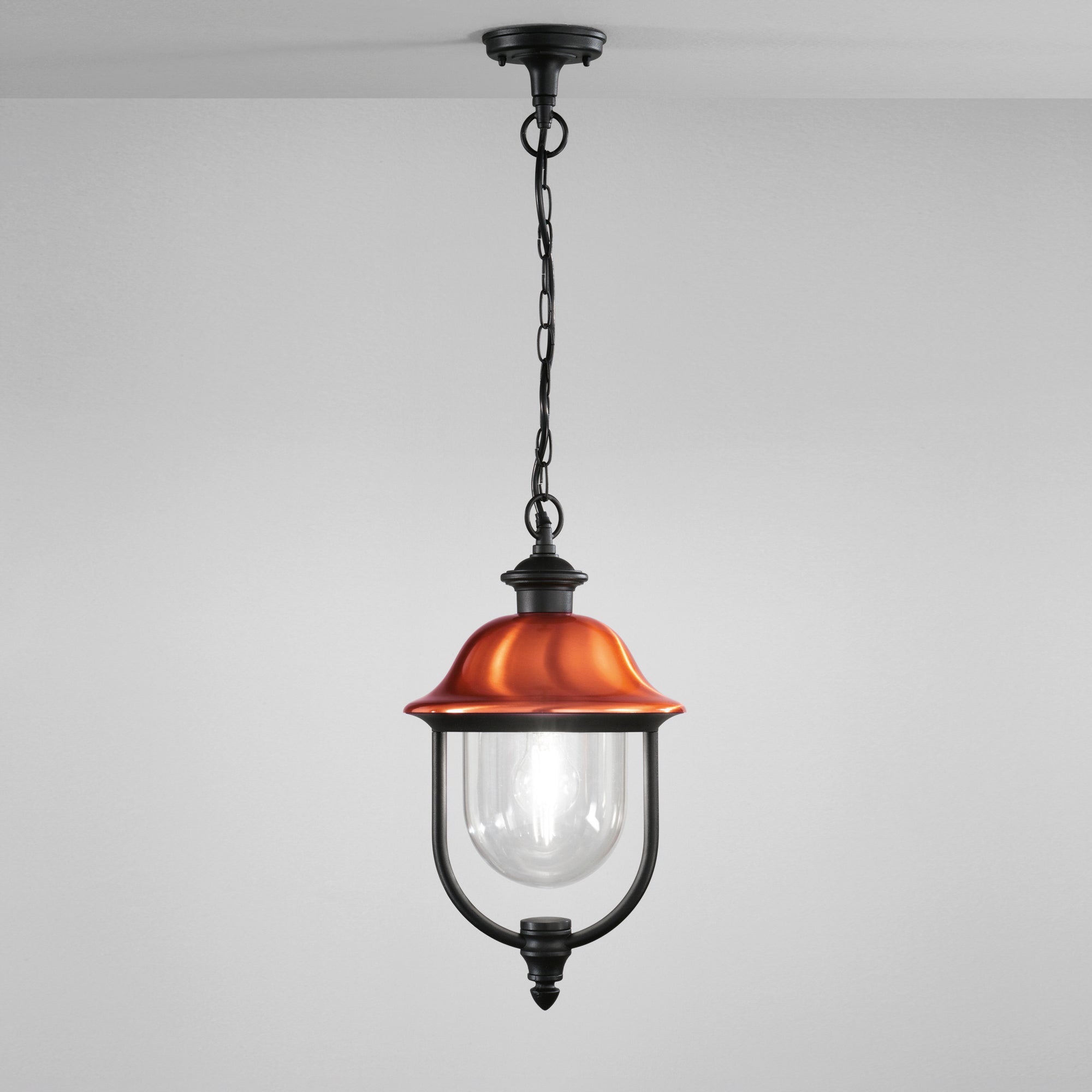 SOSPENSIONE VENEZIA NERA/RAME 1XE27 IP44 25X110CM