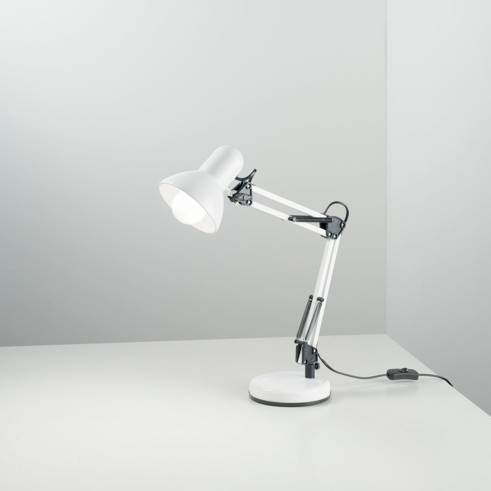 LAMPADA DA LETTURA ARCHITETTO BIANCA CON BASE DI APPOGGIO/FISSAGGIO AL TAVOLO 1XE27 42X15X60CM