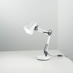 LAMPADA DA LETTURA ARCHITETTO BIANCA CON BASE DI APPOGGIO/FISSAGGIO AL TAVOLO 1XE27 42X15X60CM