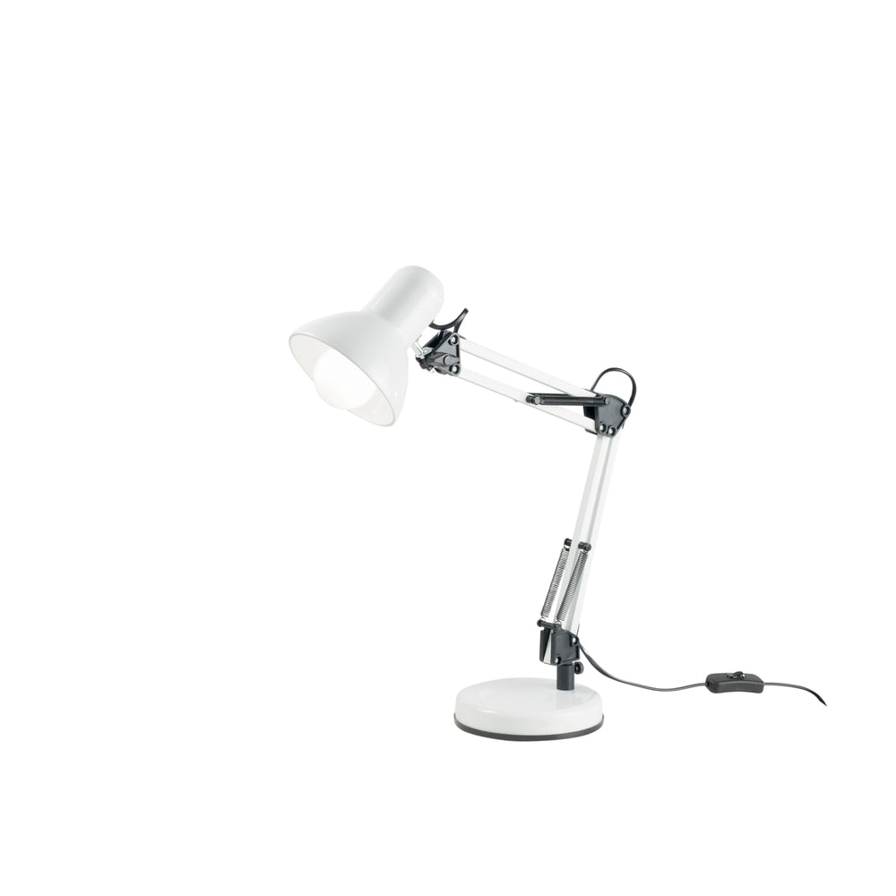 LAMPADA DA LETTURA ARCHITETTO BIANCA CON BASE DI APPOGGIO/FISSAGGIO AL TAVOLO 1XE27 42X15X60CM