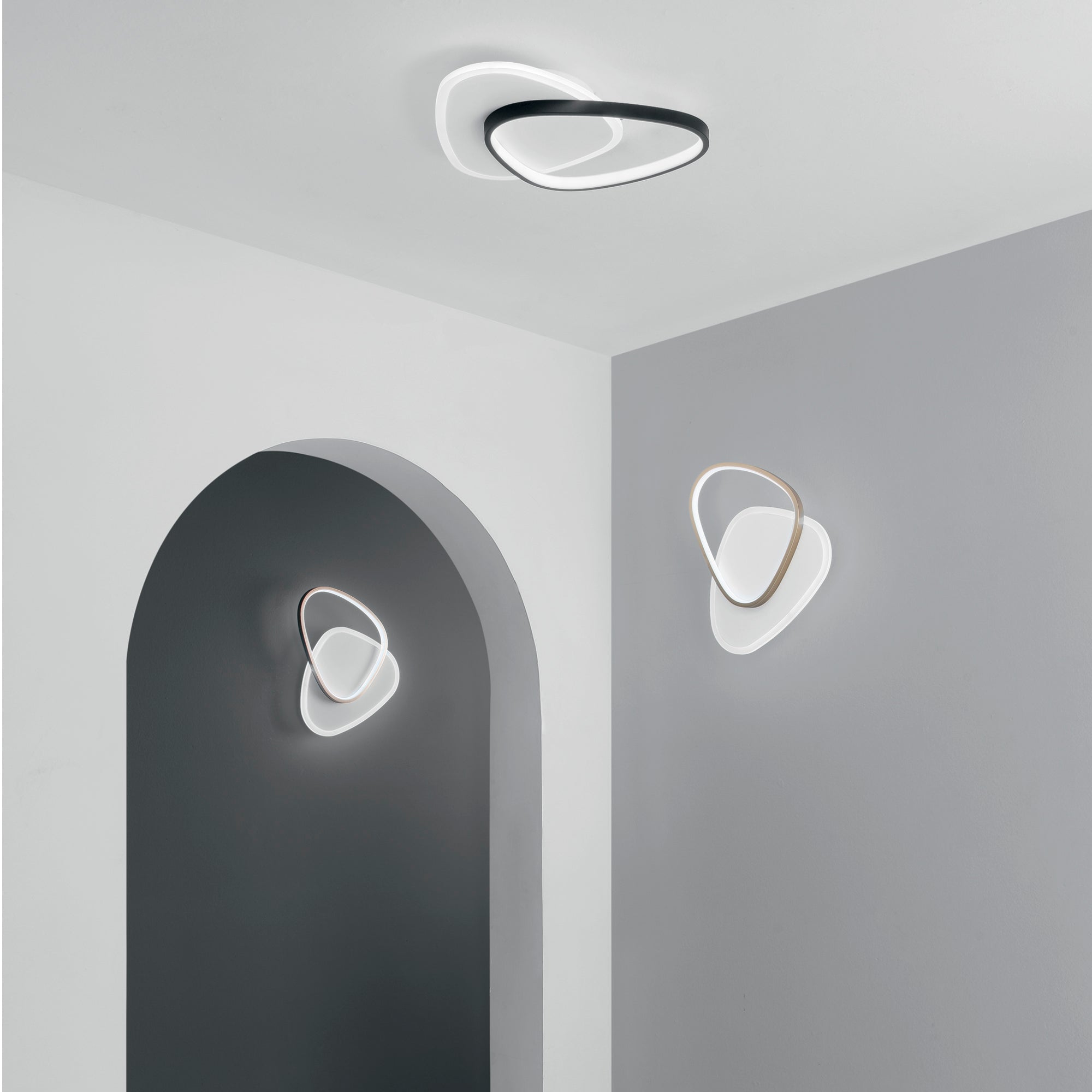 PLAFONIERA LED AYRTON TONDEGGIANTE NERA 42W 4500LM CCT 35X7X45CM