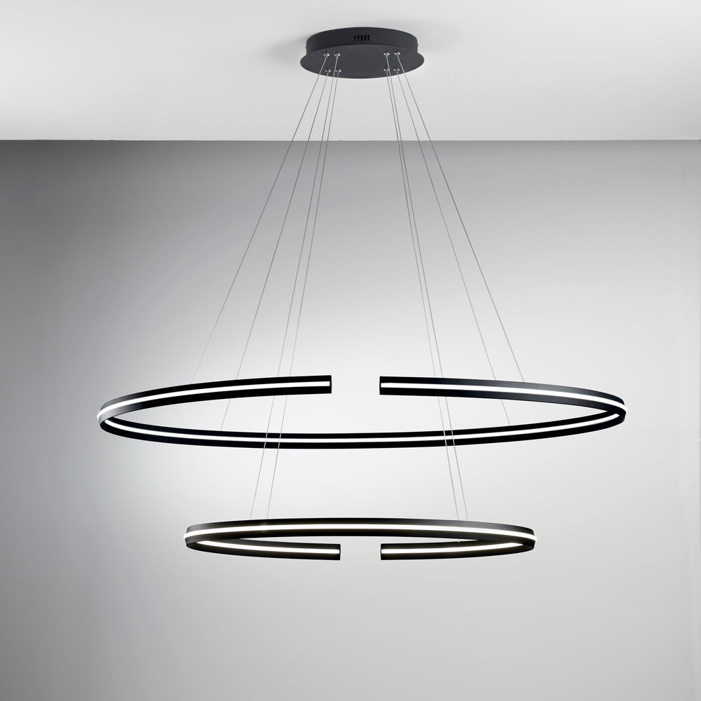 SOSPENSIONE LED CLARKE NERA 88W 11000LM 4000K 120X60X124CM