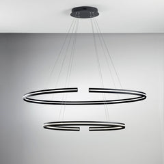SOSPENSIONE LED CLARKE NERA 88W 11000LM 4000K 120X60X124CM