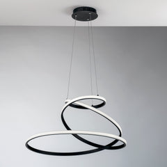 SOSPENSIONE LED COASTER NERA 60W 8000LM CCT 60X28X150CM