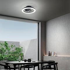 PLAFONIERA LED VENTILATORE ETESIA NERO 40W 5500LM CCT CON TELECOMANDO RF 49X17CM