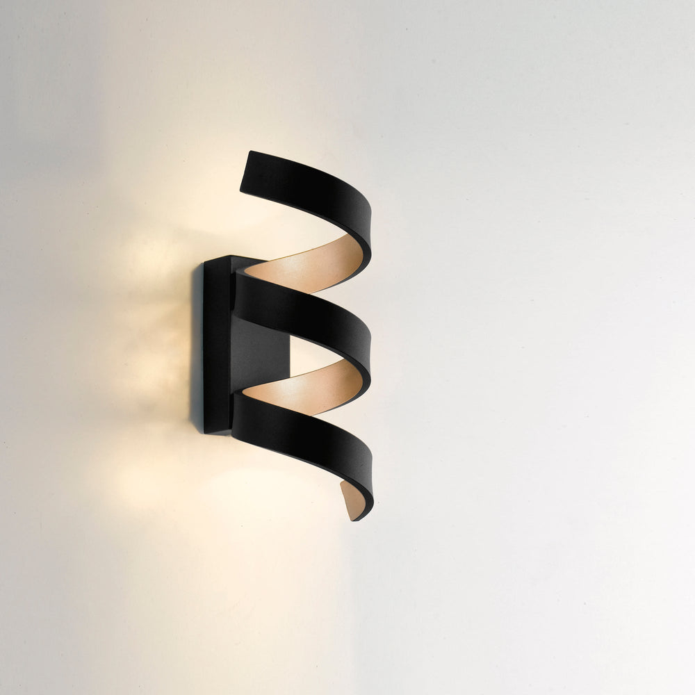 APPLIQUE LED HELIX NERA E ORO 9W 720LM 3000K 10X13,5X26CM