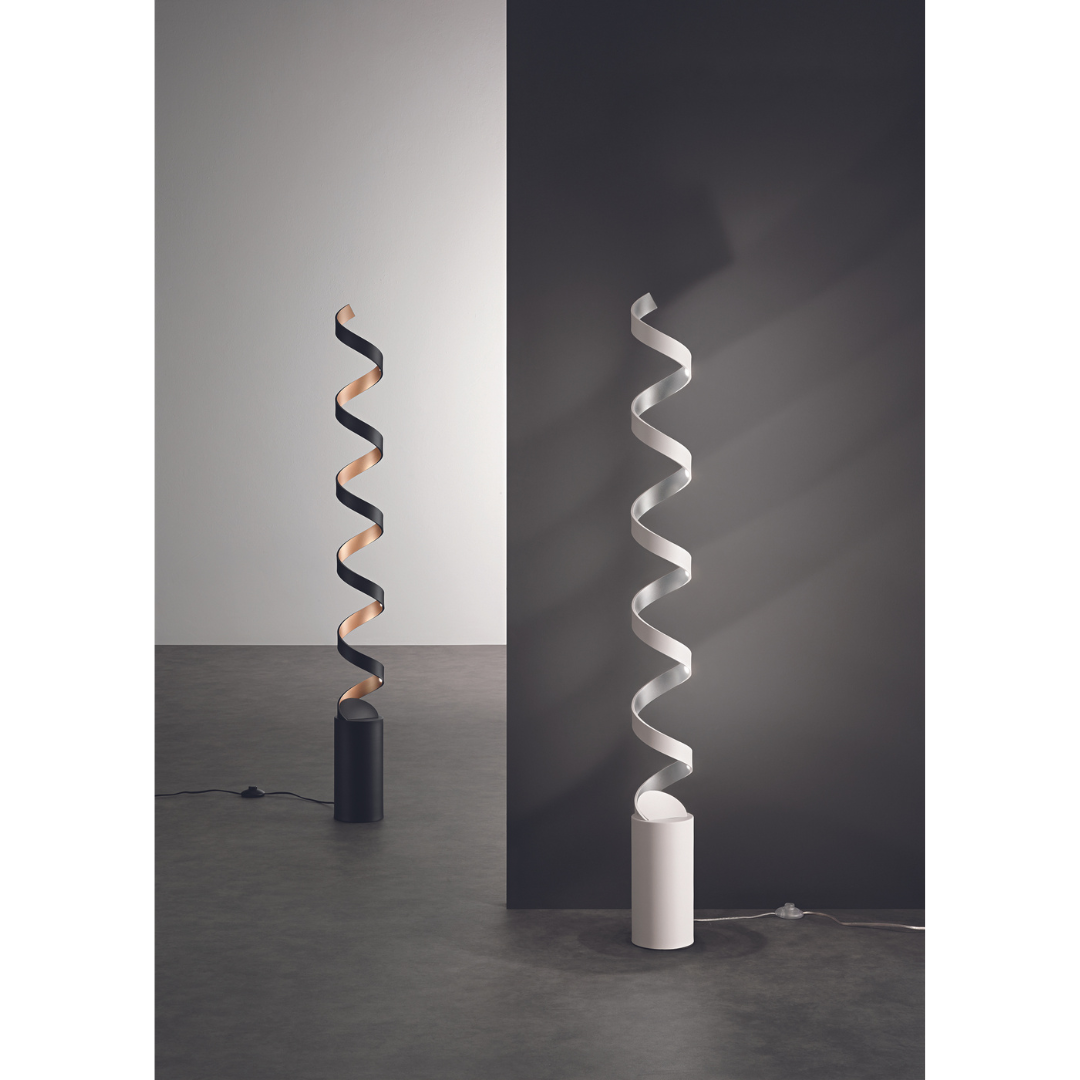 PIANTANA LED HELIX BIANCA E ARGENTO 30W 1700LM 4000K 14,5X14,5X152CM