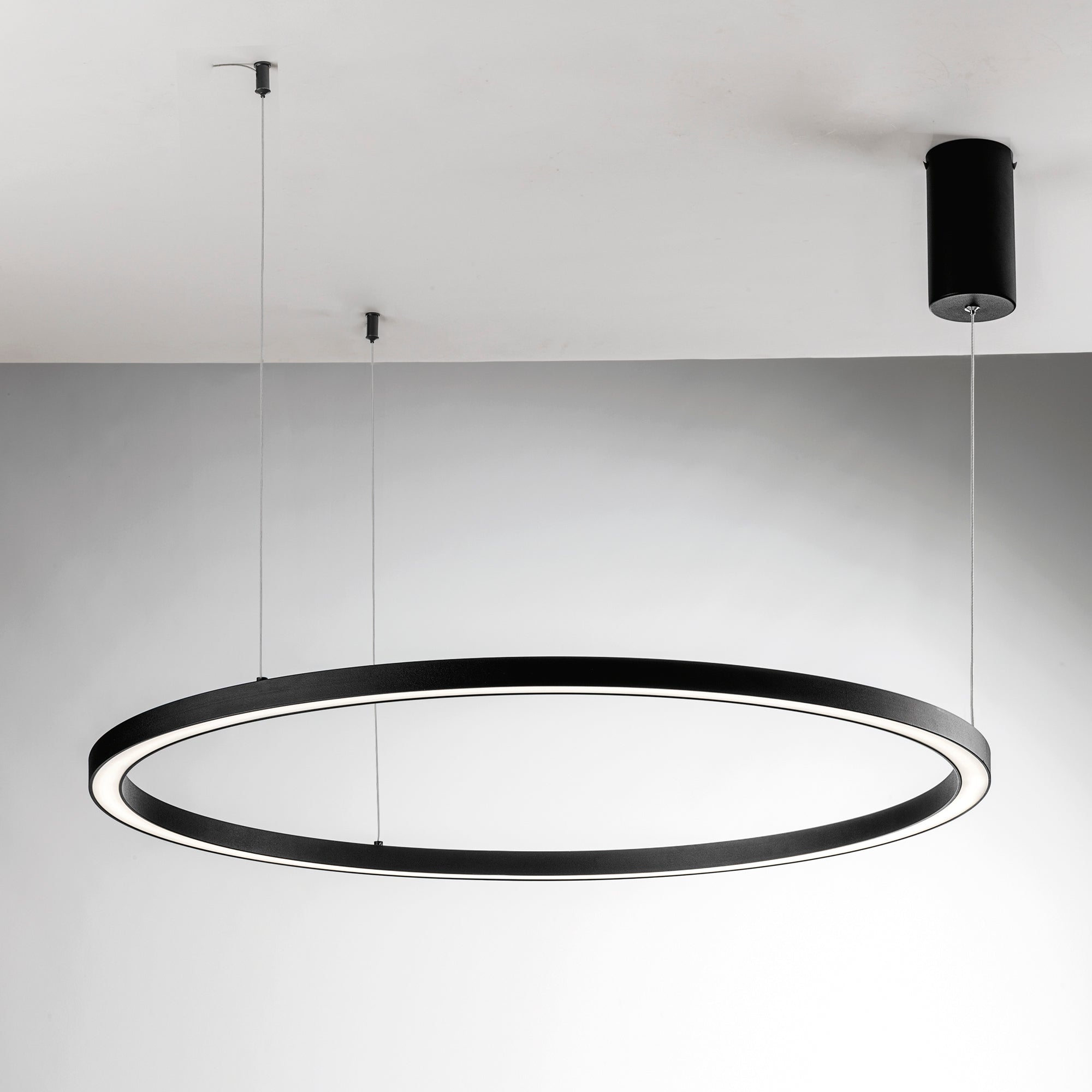 SOSPENSIONE LED HOOP NERA 60W 9000LM CCT 120X120X150CM