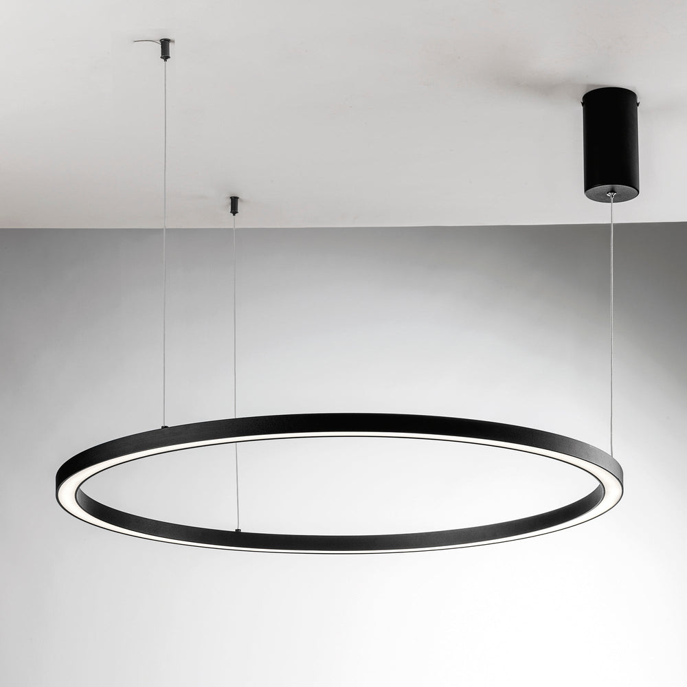 SOSPENSIONE LED HOOP NERA 60W 9000LM CCT 120X120X150CM