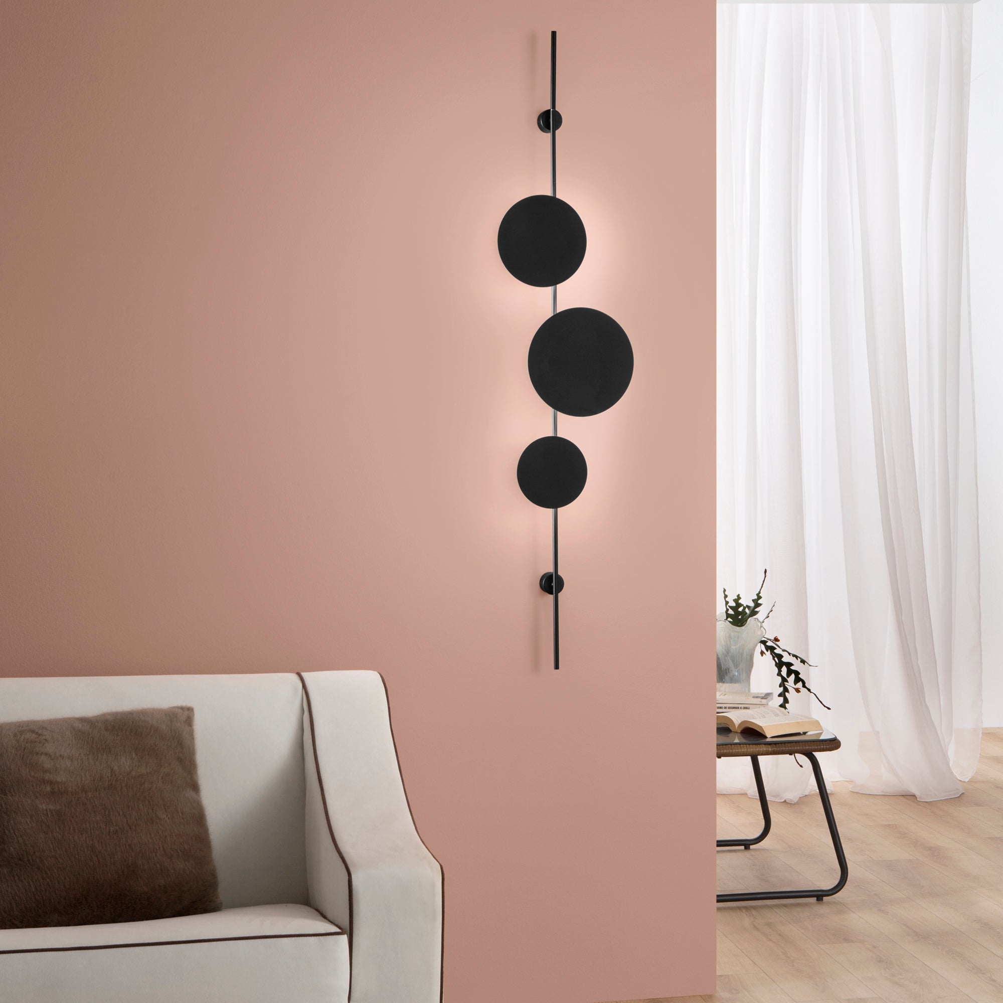 APPLIQUE LED IDOL NERA 33W 3720LM CCT 30,5X9X140CM