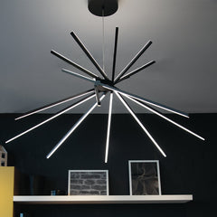 SOSPENSIONE LED SHANGHAI NERA 56W 6560LM 4000K 113X51,5X160CM