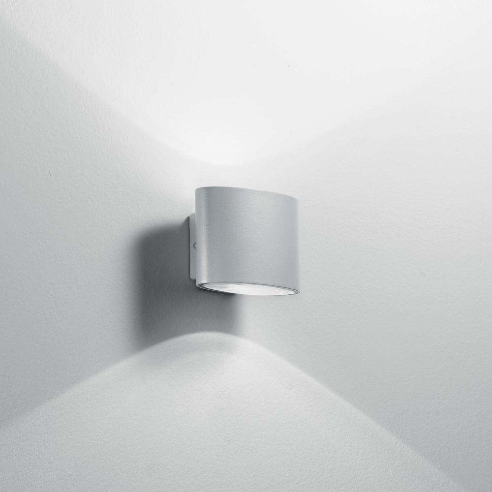 APPLIQUE BIEMISSIONE LED BOXTER SILVER 2X4W 800LM 4000K IP44 12,9X8,5X10CM