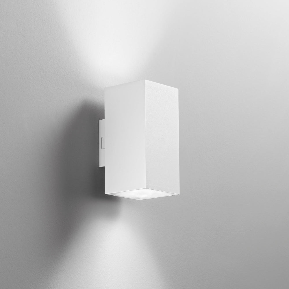 APPLIQUE BIEMISSIONE LED POLO BIANCA QUADRATA 2X8W 1960LM CCT IP65 7,8X9,9X16CM