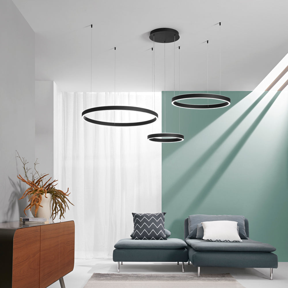 SOSPENSIONE LED AKROBAT NERA 120W 19800LM CCT 120X150CM