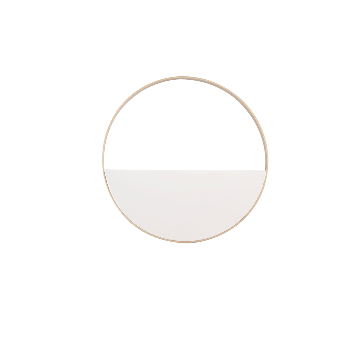 "Plafoniera LED ALBA tonda con struttura in metallo oro e bianco, CCT, Ø 35cm."
