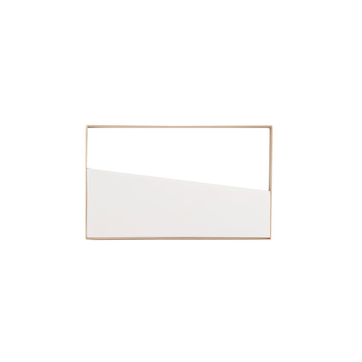 "Plafoniera LED ALBA rettangolare con struttura in metallo oro e bianco, CCT,  h 40x25 cm."