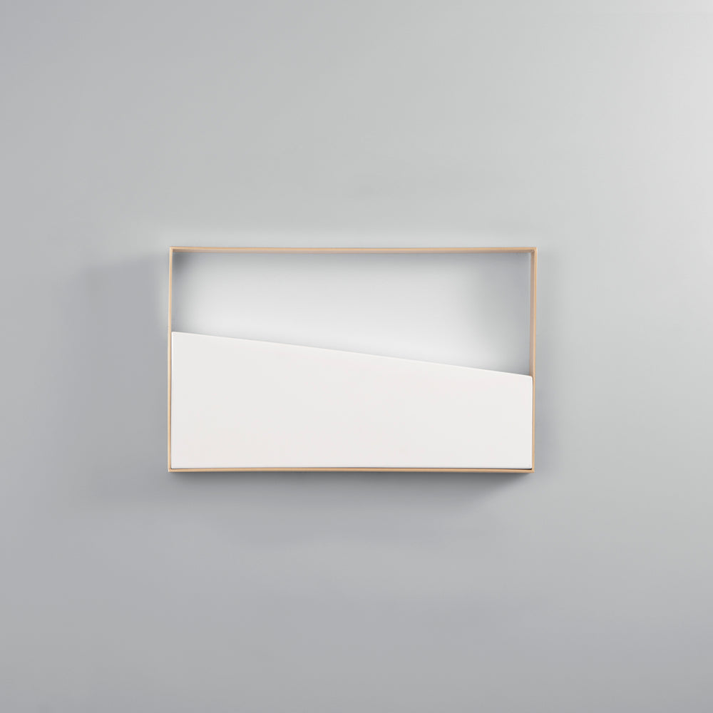 PLAFONIERA LED ALBA RETTANGOLARE BIANCA E ORO 10W 1200LM CCT 25X3,5X40CM
