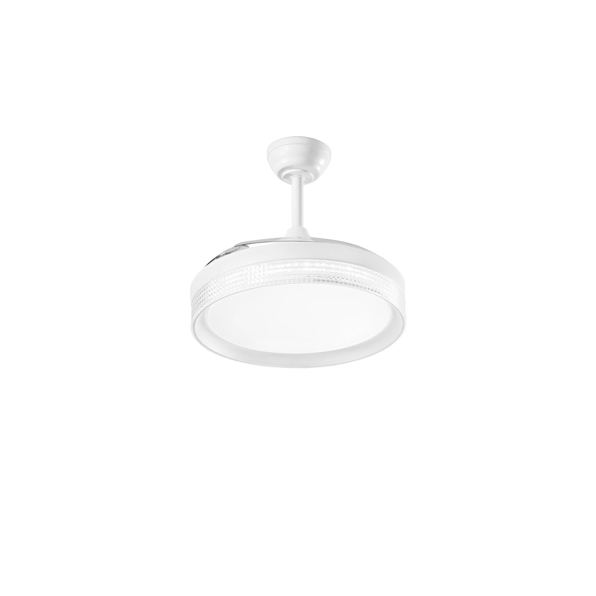 "Plafoniera LED ALBATROS bianca con ventilatore con lame retrattili"