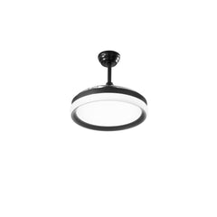"Plafoniera LED ALBATROS nera con ventilatore con lame retrattili"