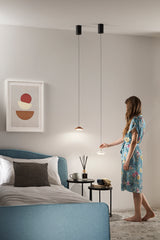 SOSPENSIONE LED ATREO BIANCO IN METALLO E ALLUMINIO 5W 3000K D13X200CM