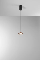 SOSPENSIONE LED ATREO MARRONE+BEIGE IN METALLO E ALLUMINIO 5W 3000K D13X200CM