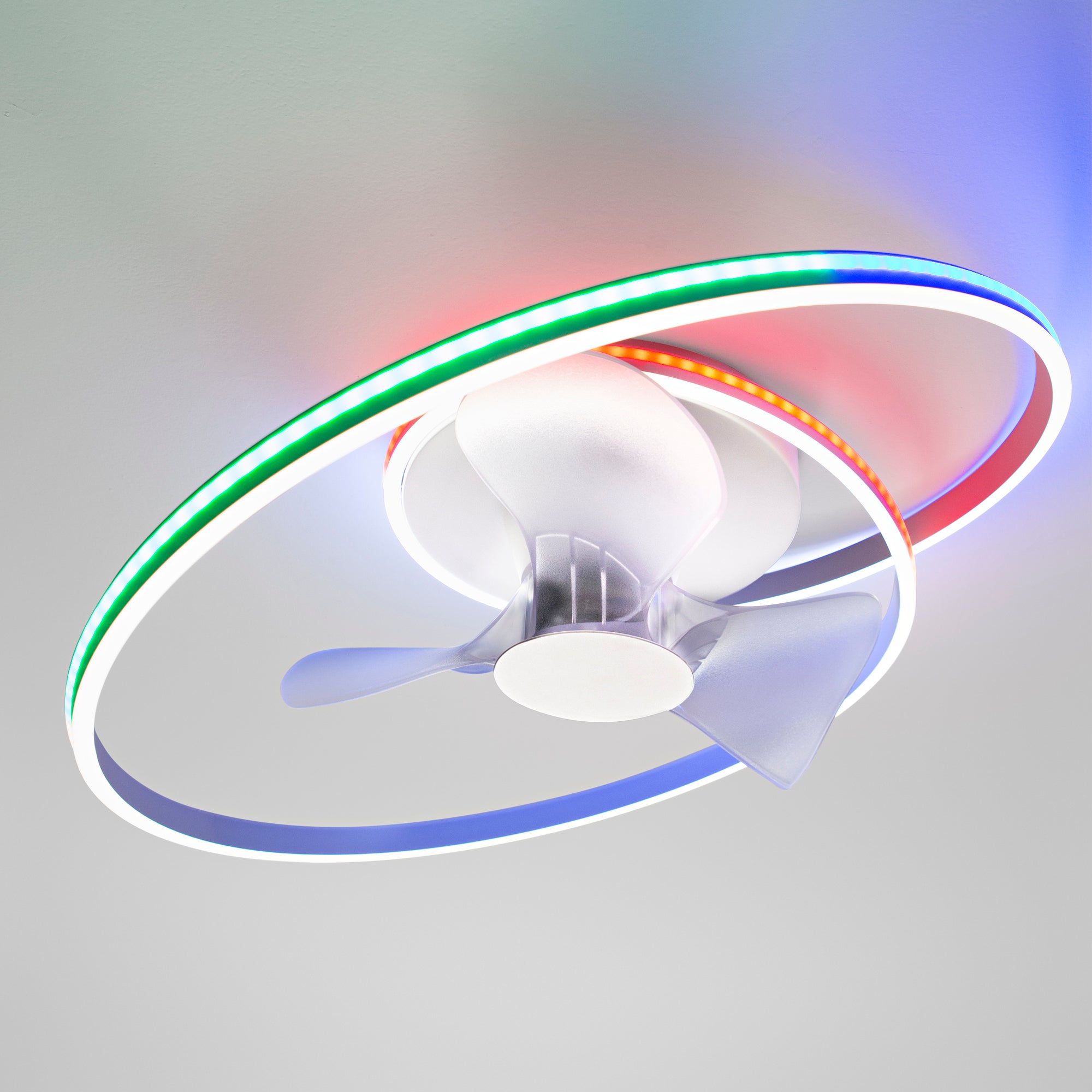 PLAFONIERA LED VENTILATORE AUSTER BIANCO 65W RGB+CCT 7650LM 77X24CM