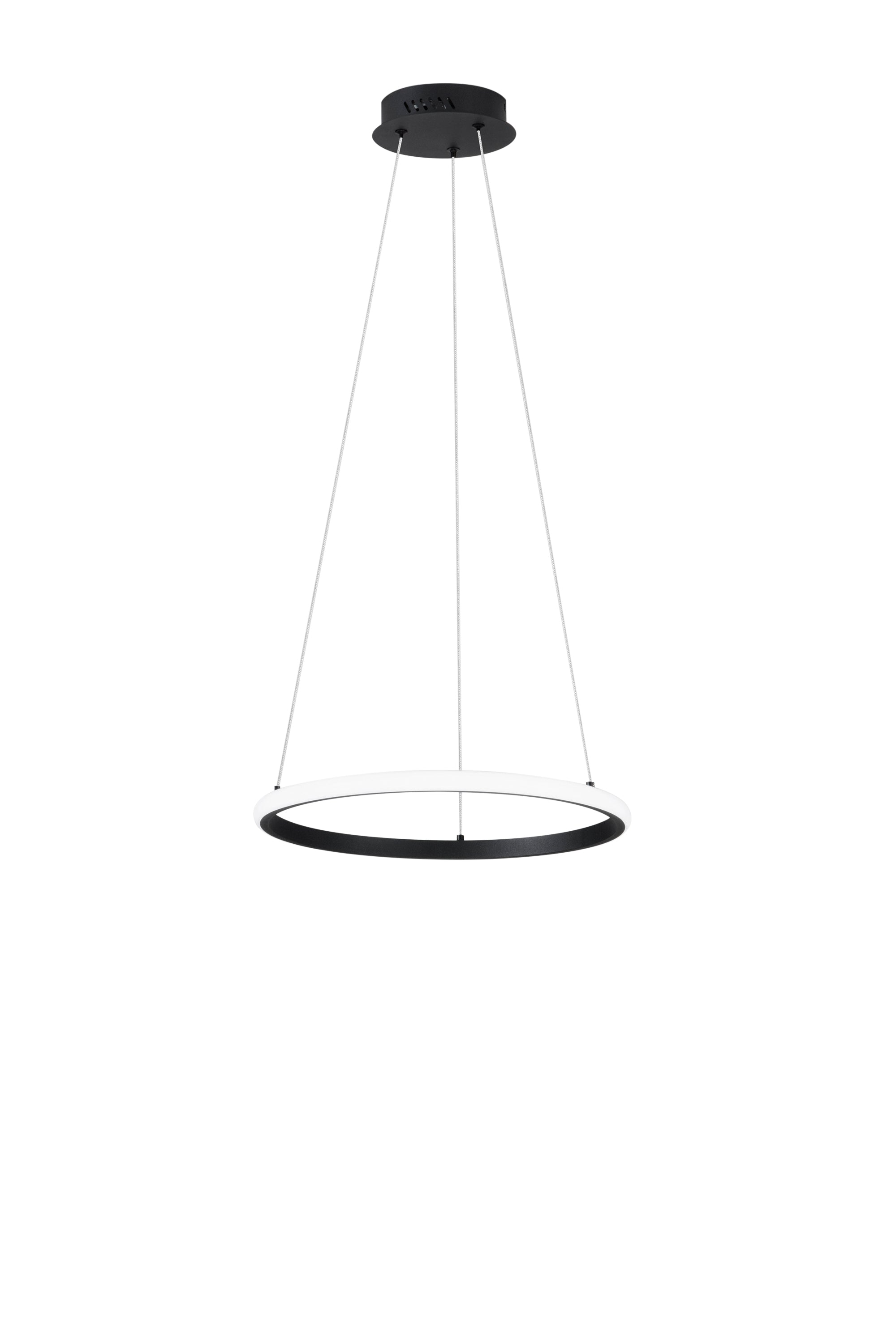 "Sospensione LED Axis con diffusore bianco singolo in silicone, Ø 40cm. CCT"