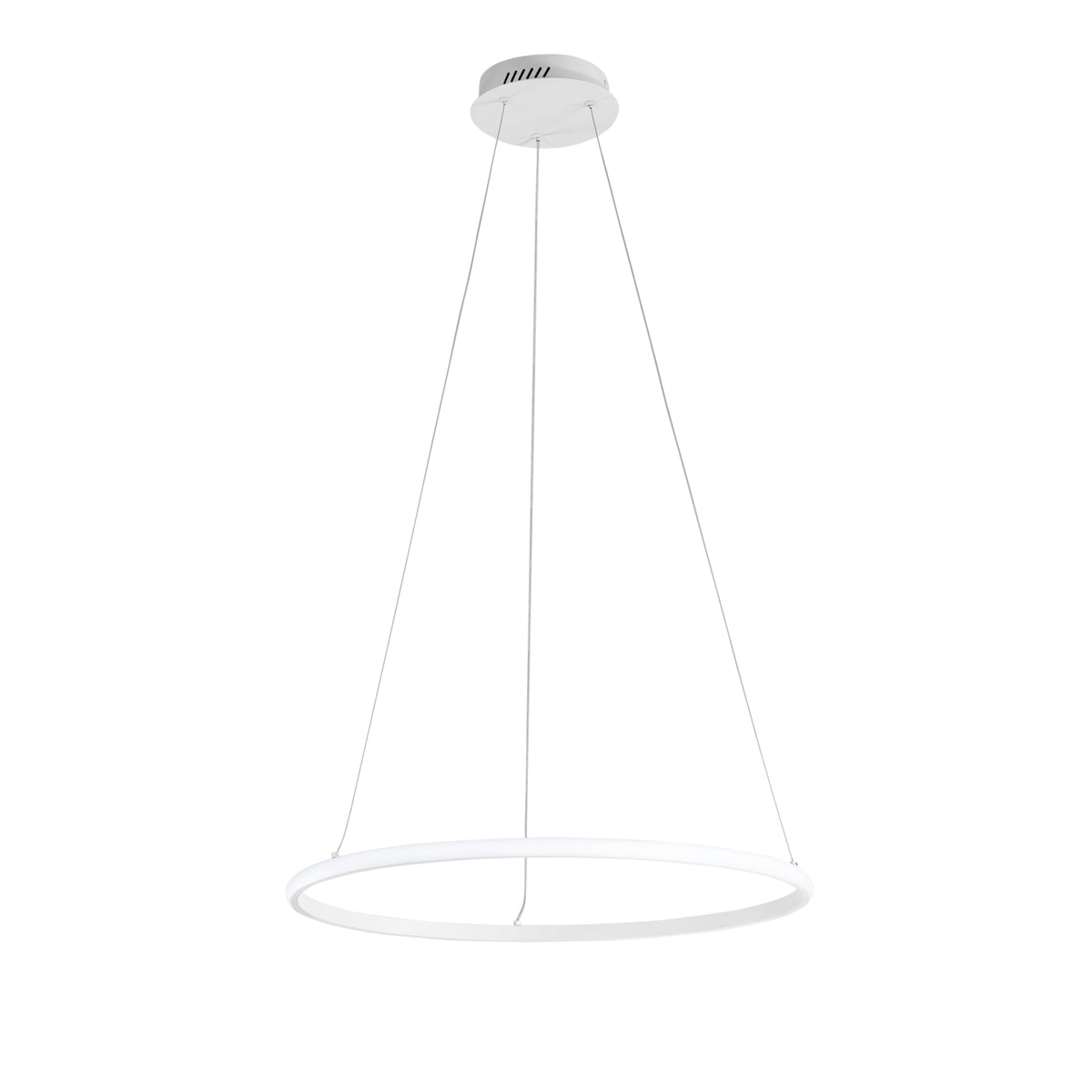 "Sospensione LED AXIS con diffusore nero singolo in silicone Ø 60cm. CCT"