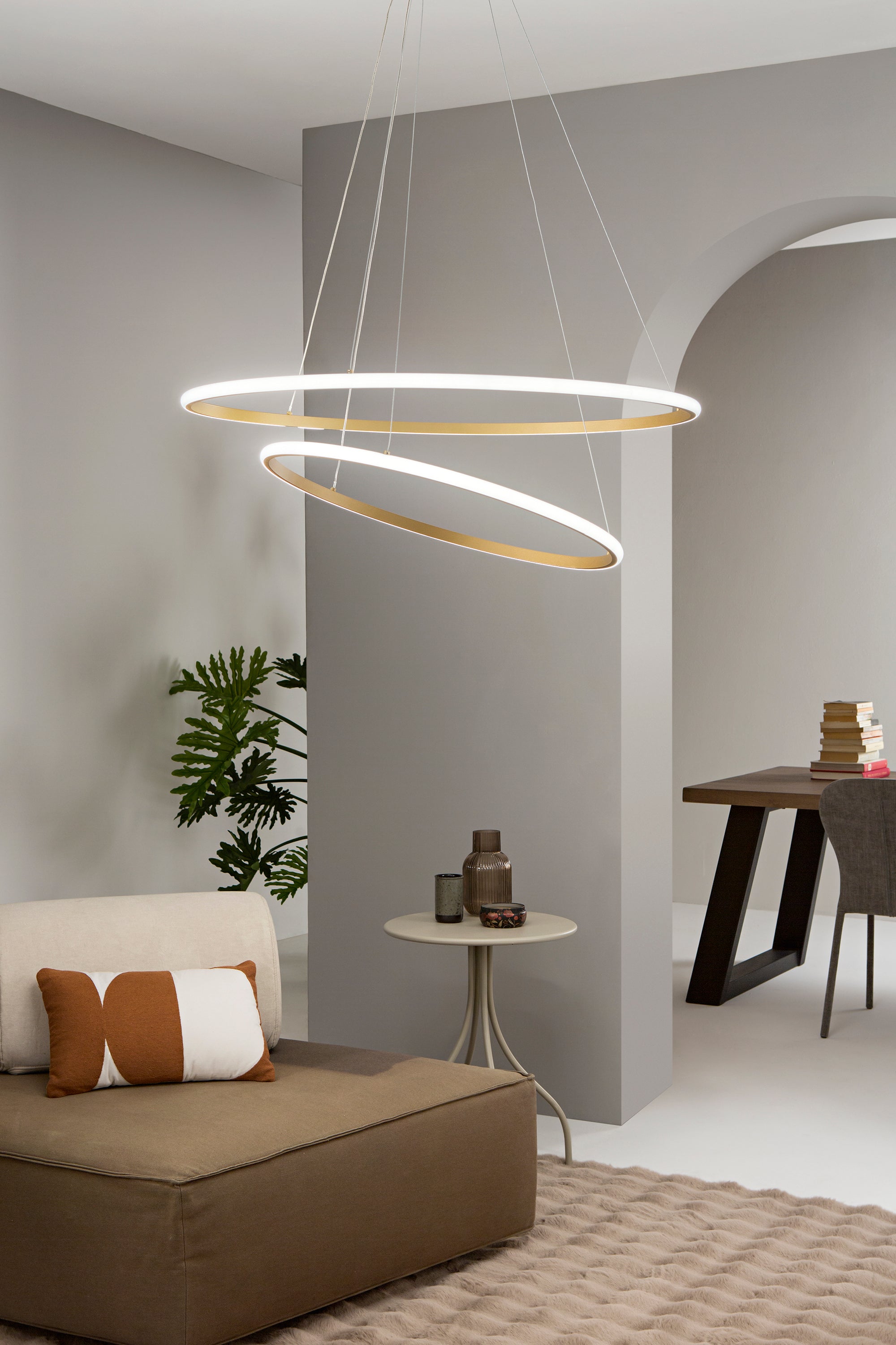 SOSPENSIONE LED AXIS ORO 70W 7700LM CCT 80/60X150CM