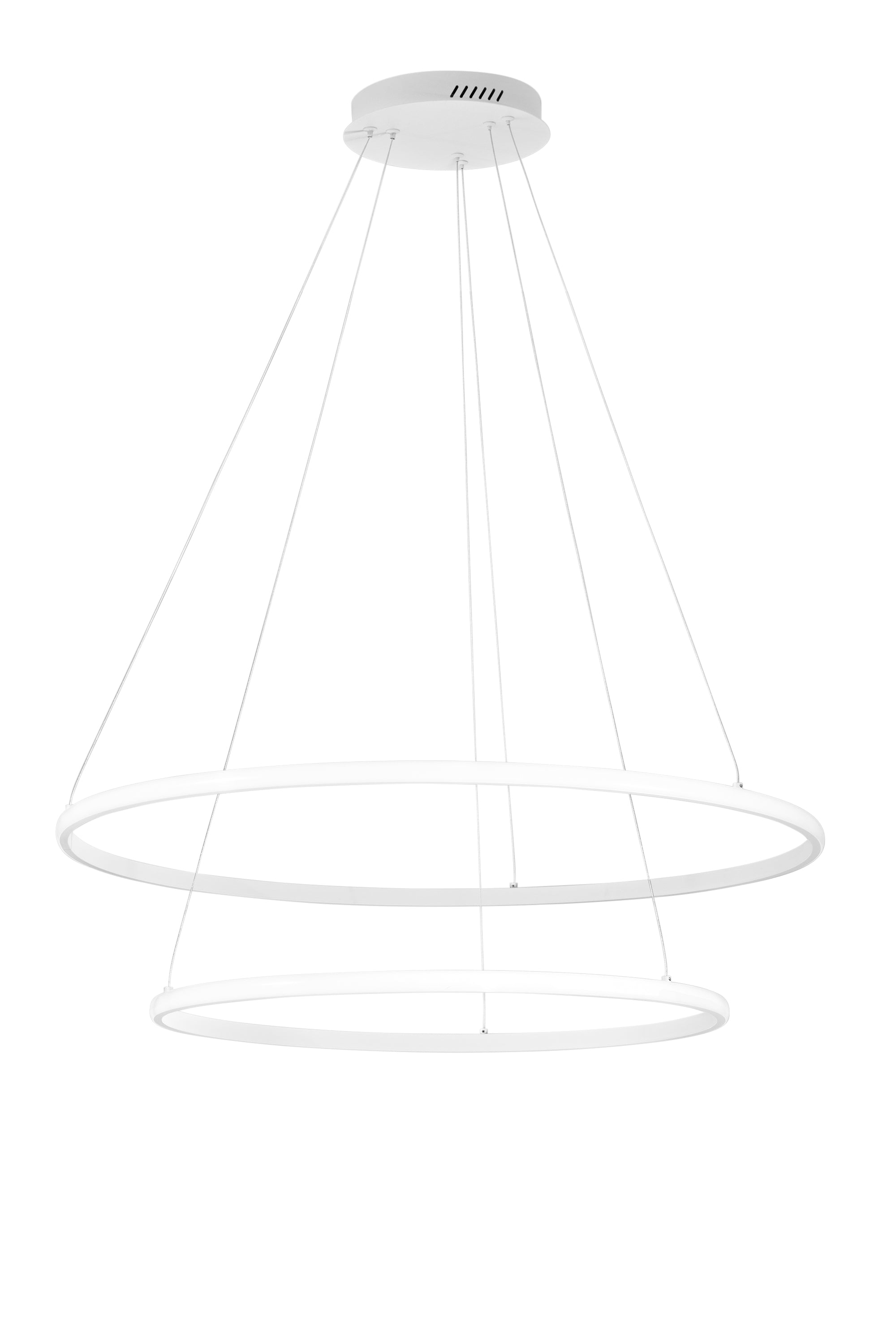 "Sospensione Led Axis con doppio diffusore bianco in silicone Ø 60cm. Ø 80cm. CCT"