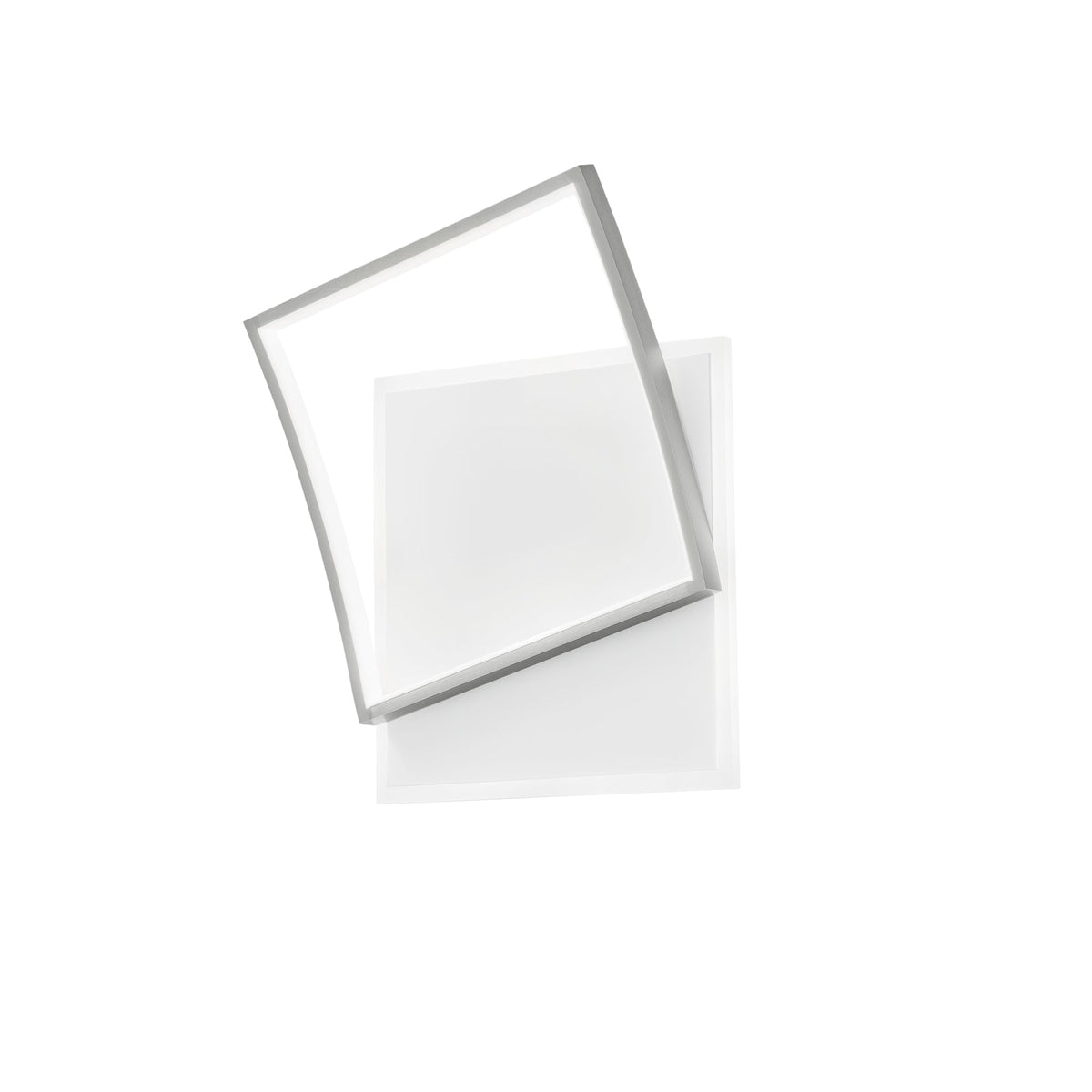 "Plafoniera LED AYRTON quadrata in alluminio bianca e nichel, CCT"