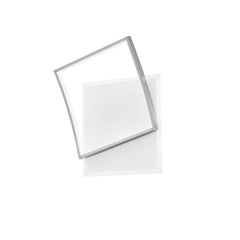"Plafoniera LED AYRTON quadrata in alluminio bianca e nichel, CCT"