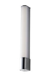 "Applique da bagno LED BLASTER in metallo cromato con presa Schuko IP44"