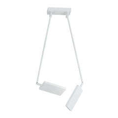 "Plafoniera LED BOOK in alluminio bianco con 2 diffusori orientabili"