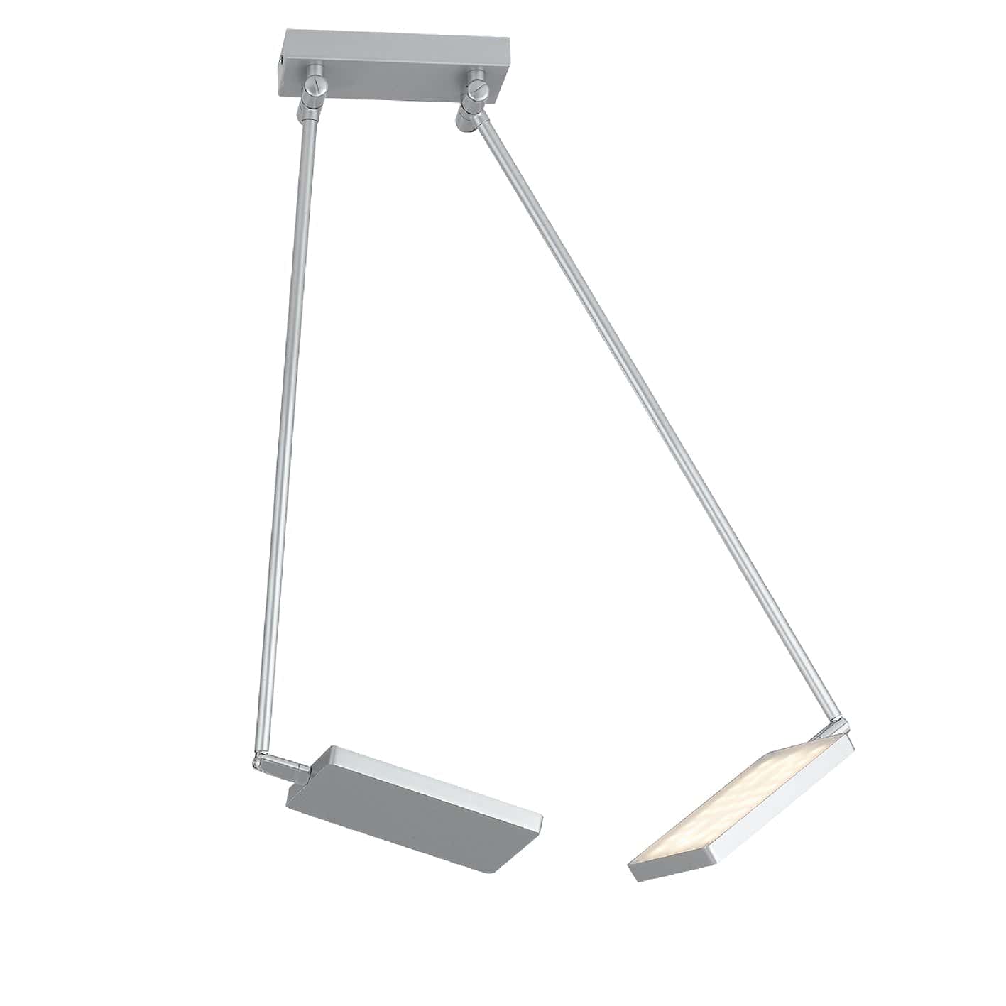 "Plafoniera LED BOOK in alluminio grigio con 2 diffusori orientabili"