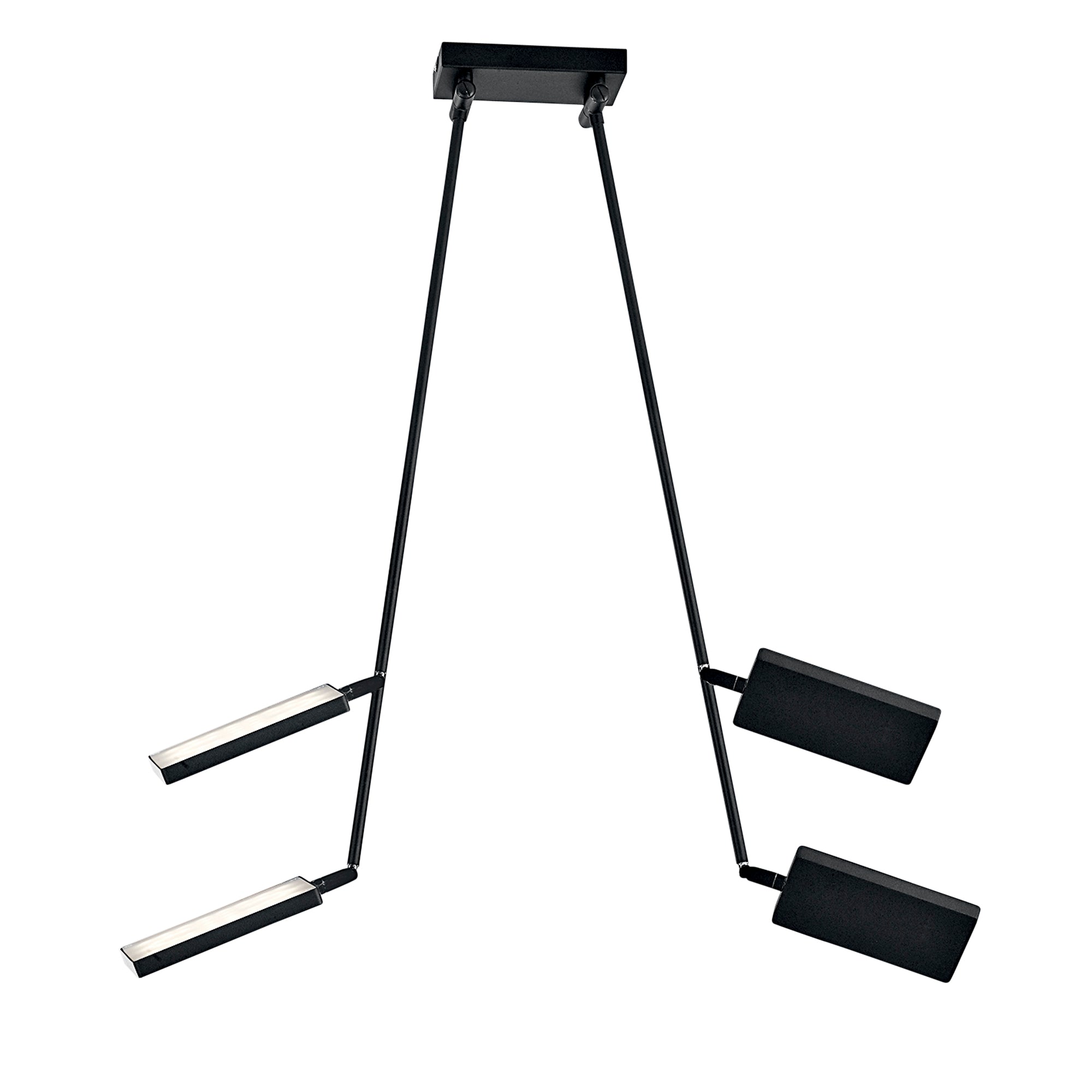 "Plafoniera LED BOOK in alluminio nero con 2 diffusori orientabili"