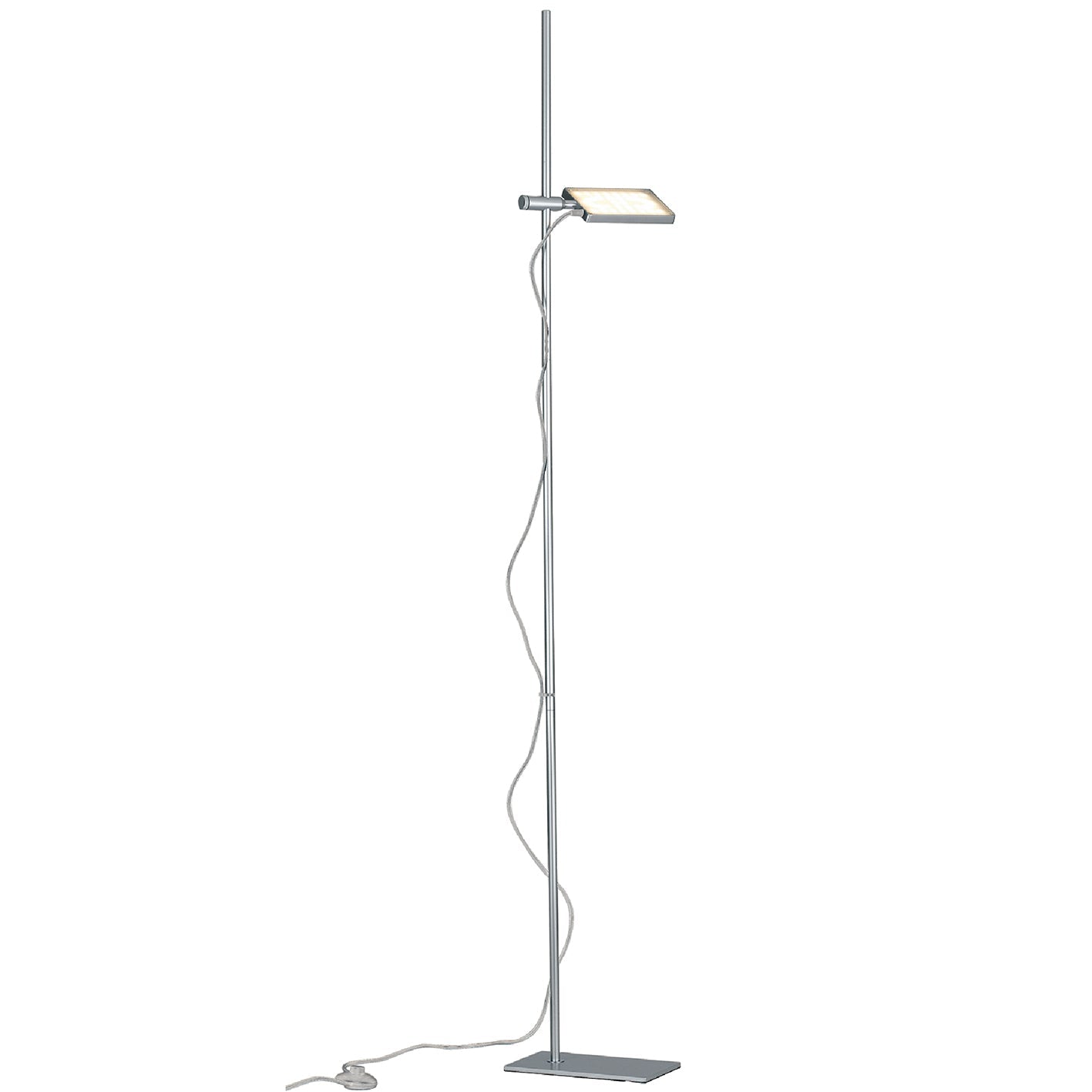 "Piantana LED BOOK in alluminio grigio con diffusore orientabile"