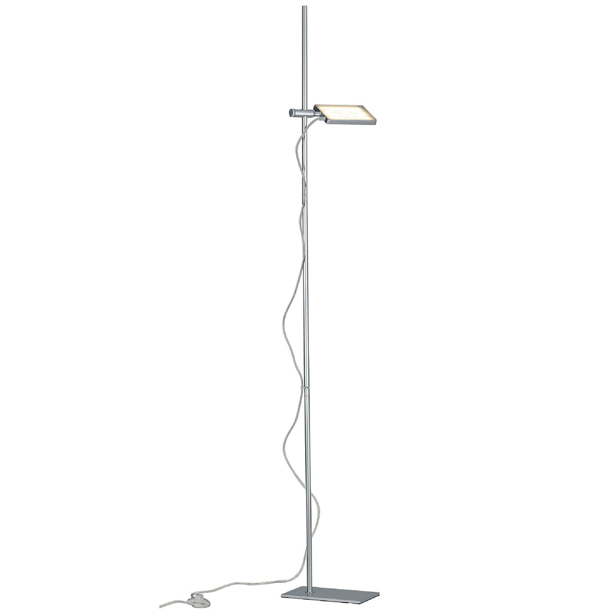"Piantana LED BOOK in alluminio grigio con diffusore orientabile"
