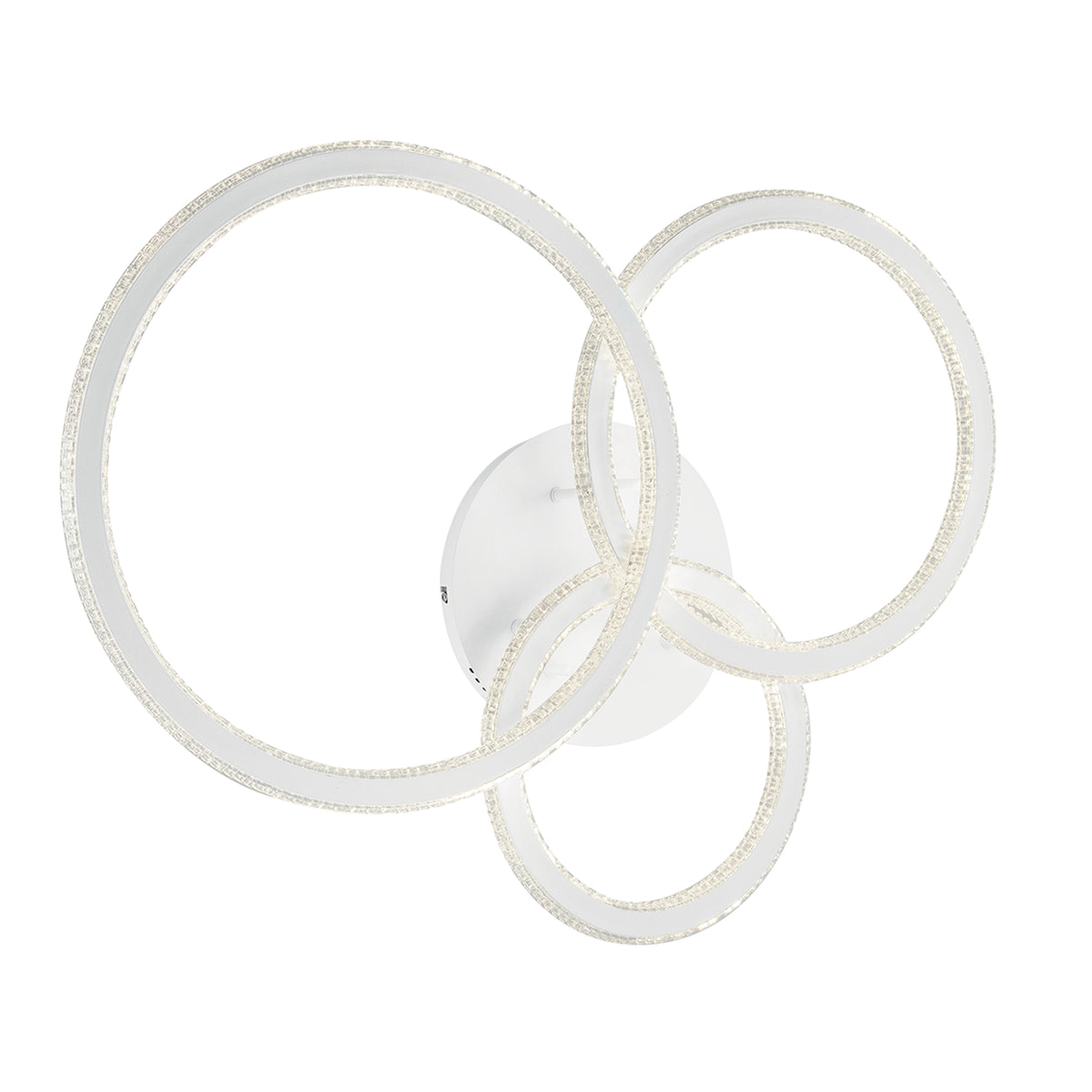 "Plafoniera BRYANT bianca con tre diffusori diamantati 86W luce calda"