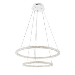 "Sospensione LED BRYANT con due diffusori diamantati 50W 4000K (luce naturale)"