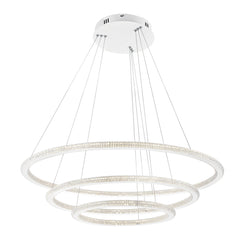 "Sospensione LED BRYANT con tre diffusori diamantati 87W 3000K (luce calda)"