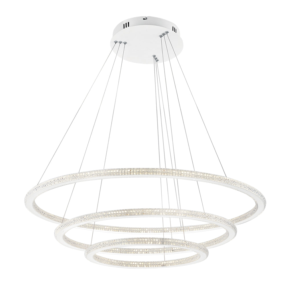 SOSPENSIONE LED BRYANT BIANCA 100W 11900LM 3000K 80X60X150CM