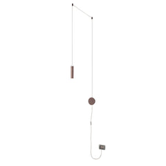 "Applique LED CANDLE in alluminio bronzo con cavo regolabile e presa, luce biemissione "